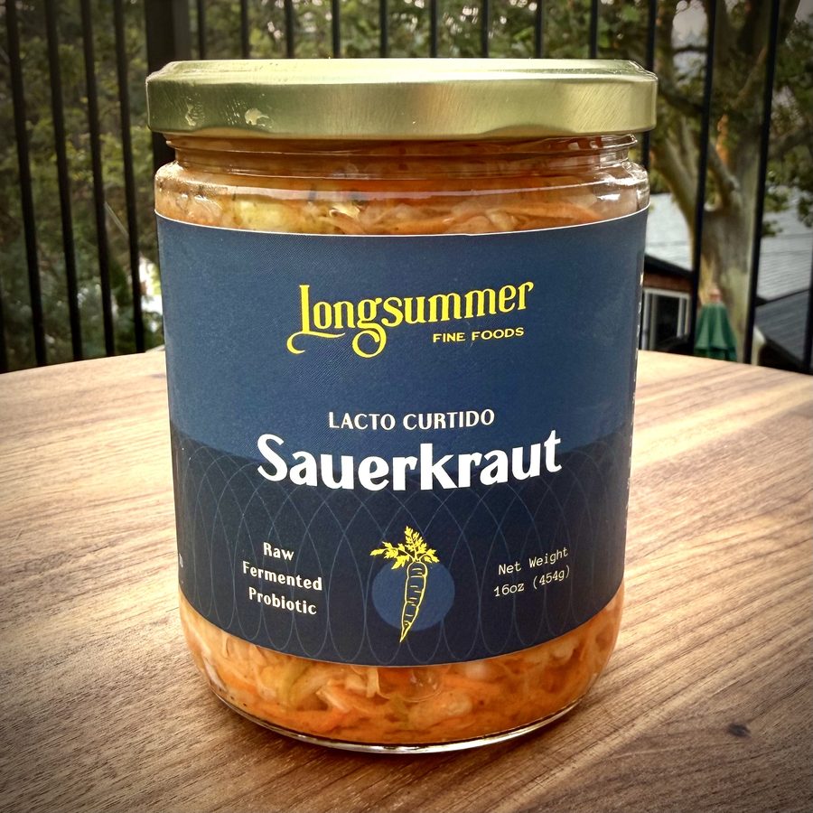 Jar of Longsummer Lacto Curtido Sauerkraut